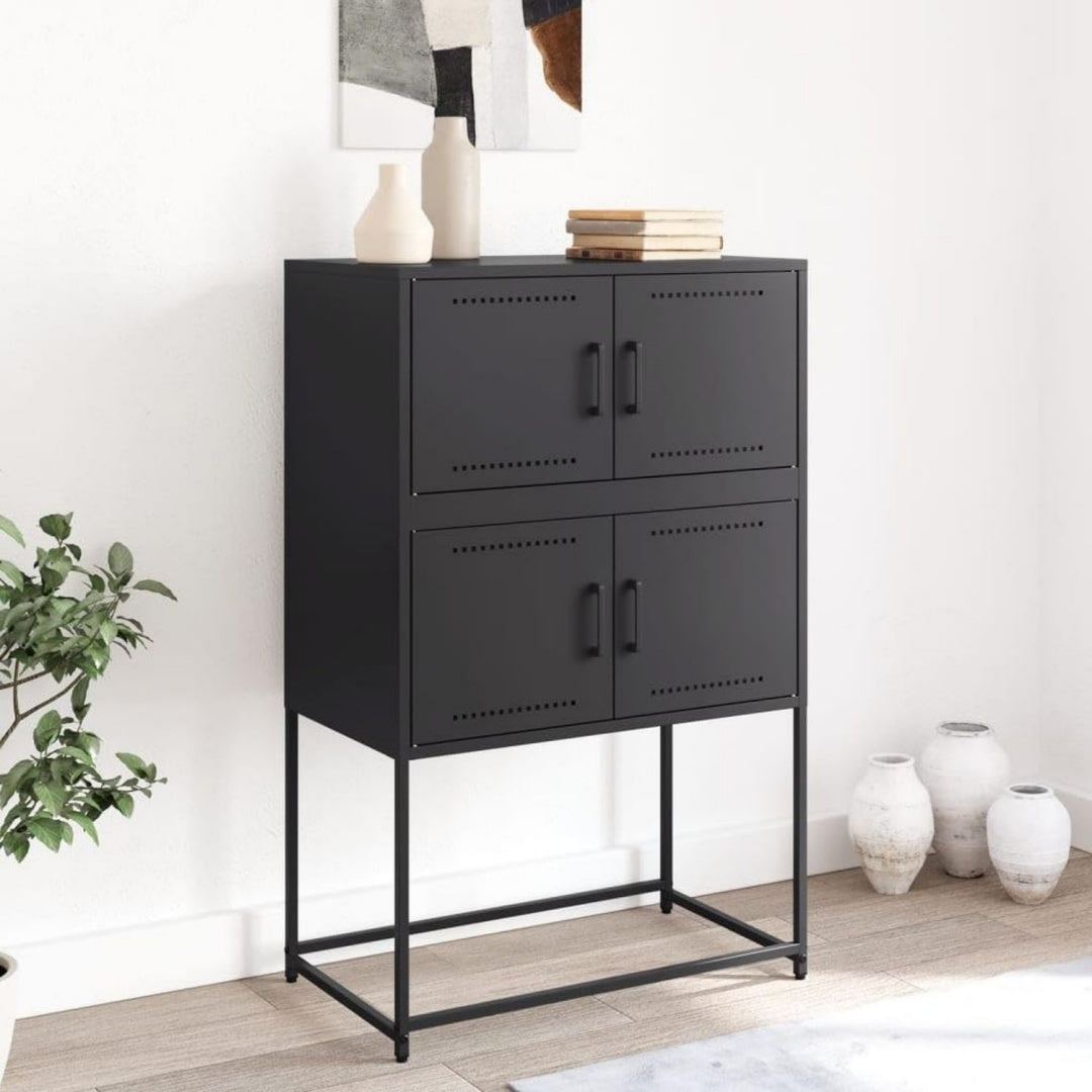 Sideboard mit den Massen 68.5 x 38.5 x 107 cm in Schwarz