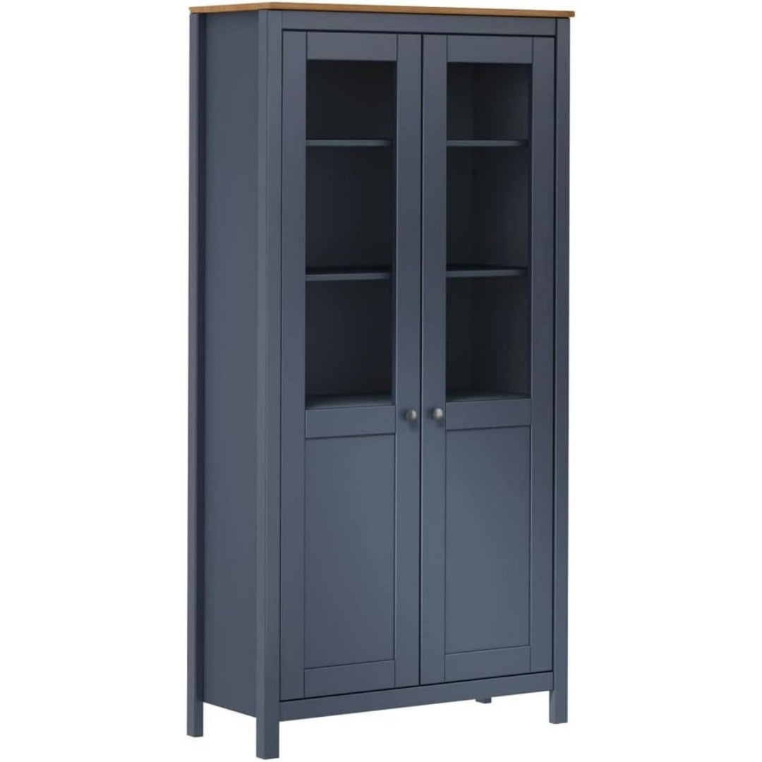 Hochschrank in Naturbraun und Grau