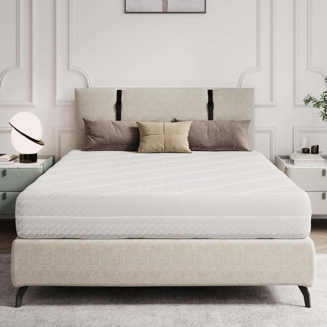 Beige bestimmt die Farbgebung von der Matratze