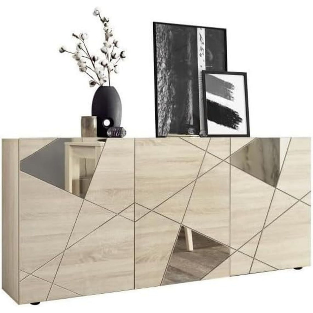 Sideboard verbindet 3 Tueren und einen Spiegel