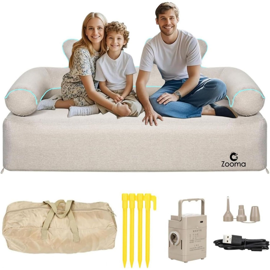 Eine klappbare Konstruktion praegt das Sofa aus Metall