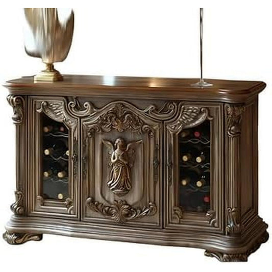 Die Gestaltung von dem Sideboard wird durch Massivholz gepraegt