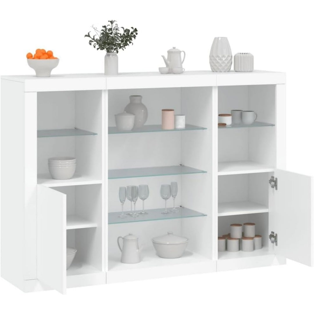 Das Sideboard nimmt mit 142.5 x 37 x 100 cm Gestalt an