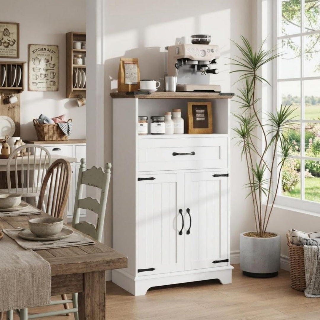 Sideboard mit Schubladen, 2 Tueren und offenen Ablagen
