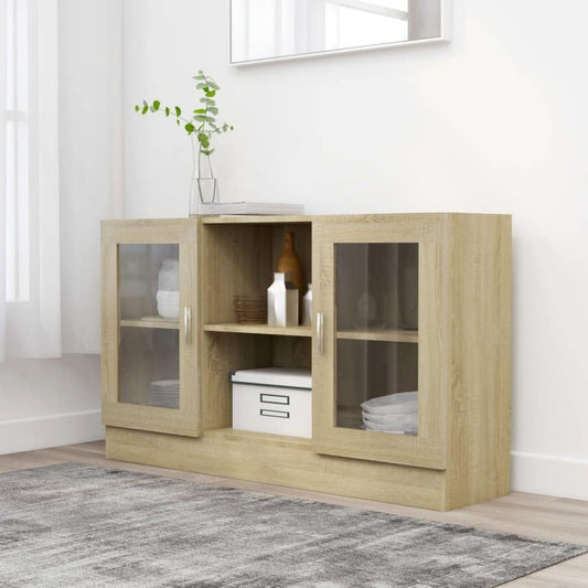 Vitrine mit den Massen 120 x 30.5 x 70 cm in Eichenbraun